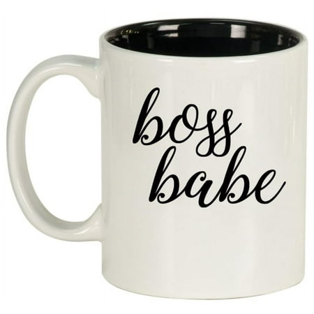 

Boss Babe Ceramic Coffee Mug Tea Cup Gift for Her Friend Coworker Sister (11oz White)