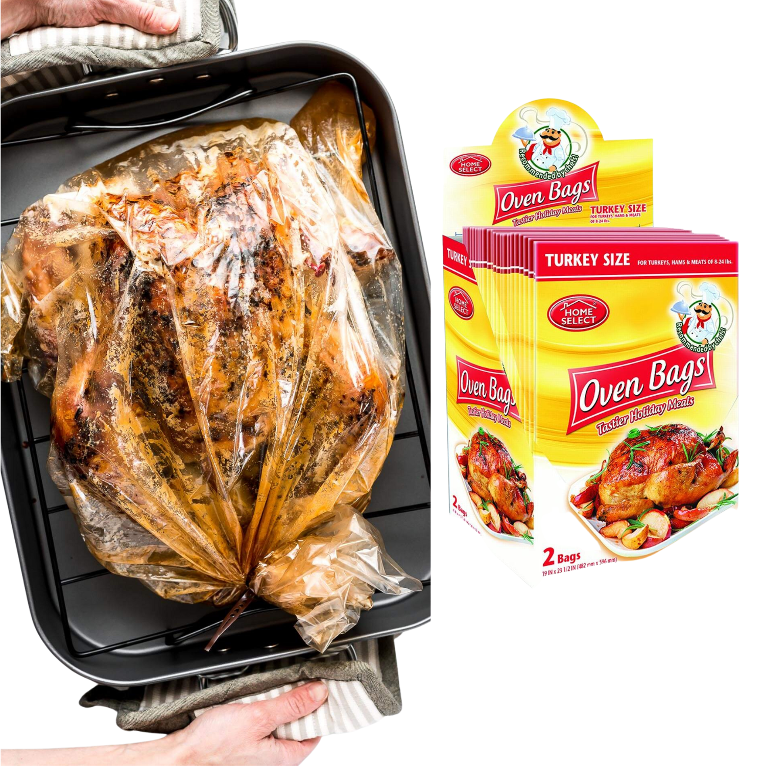 Oven Cooking Bags Large Size Turkey Roasting Baking Bag For Meats Ham Ribs  Poultry Seafood, 19.5*25.5 inches