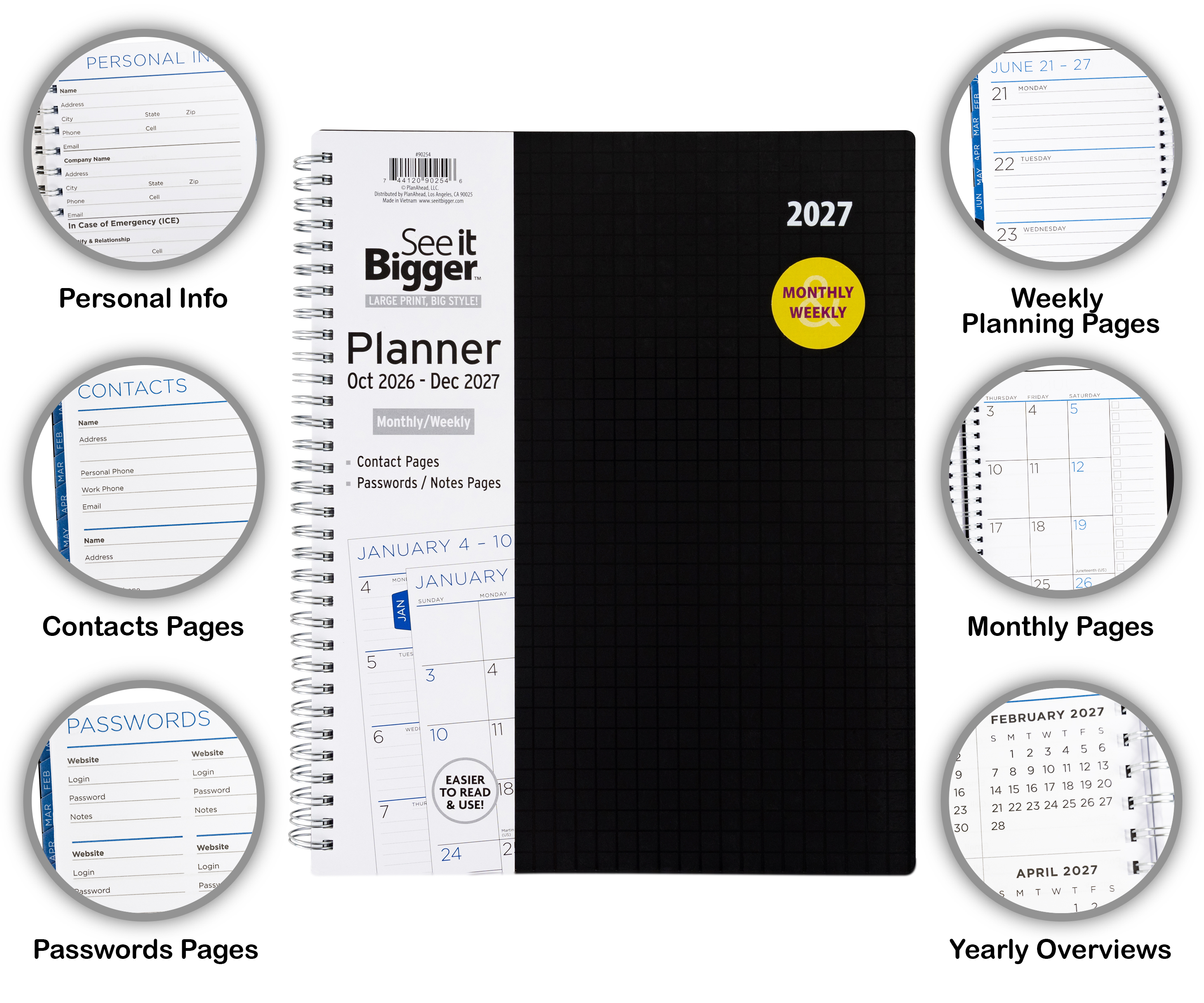 See It Bigger 15-Month Large Print Planner photo 2