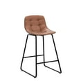 thumbnail image 4 of LUE BONA 24'' Counter Height Bar Stools with Back, Faux Leather for Home Kithchen Island, Red Brown, 4 of 10