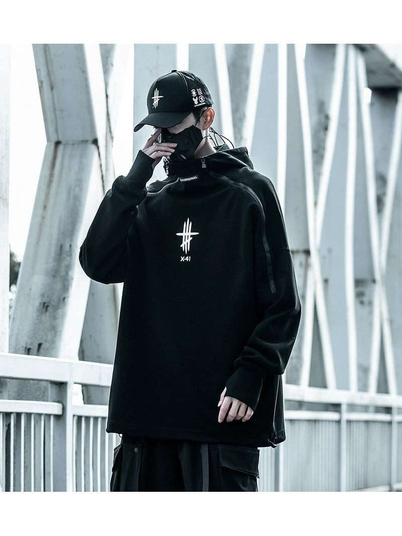 Niepce Inc Black Japanese Streetwear Men's Techwear Hoodie