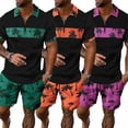 thumbnail image 4 of AJZIOJIRO Mens Summer Pullover T-Shirts Shorts Set S-3XL Casual Short Sleeve Cotton Shirt Tops Pants Set, 4 of 9