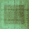 thumbnail image 1 of Ahgly Company Machine Washable Indoor Square Oriental Turquoise Blue Industrial Area Rugs, 6' Square, 1 of 4