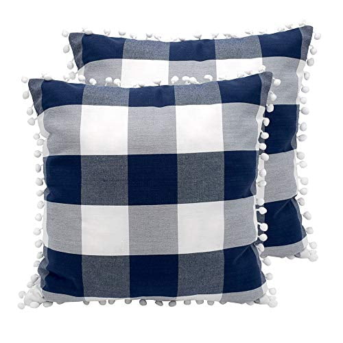 HOPLEE Farmhouse Pillows Covers 18x18 Buffalo Check Pillow Covers Home Sweet Home Pillows Set of 4 