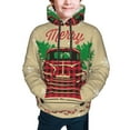 thumbnail image 5 of Kll Unisex Kids Boys Girls Hooded Pocket Pullover Hoodies-Christmas Vintage Red Truck, 5 of 9