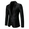 thumbnail image 2 of Nmnitkp Blazer Classic Style Mens Suit Tuxedo Jacket Fine Workmanship Men's Sport Coats & Blazers One Button Slim Fit Dinner Cotton Jackets for Party Prom Wedding Tuxedo for Men, 2 of 4