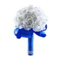 thumbnail image 2 of Yirtree 1 Bouquet Wedding Bouquet, White Bouquet for Bride Bridesmaids with Diamond Soft Ribbons Artificial Rose Bridal Holding Flowers for Wedding, Party and Church, 2 of 8