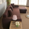 thumbnail image 4 of 2024 Puseky L Shape Sofa Covers  Polyester Fabric Stretch Slipcovers 3 + 2 seat for Sectional sofa  Coffee Corner Sofa Cover, 4 of 15
