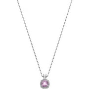 5th & Main Platinum-Plated Sterling Silver Petite-Cut Amethyst Pave CZ Pendant Necklace