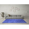 thumbnail image 3 of Ahgly Company Machine Washable Indoor Rectangle Oriental Blue Industrial Area Rugs, 5' x 7', 3 of 4