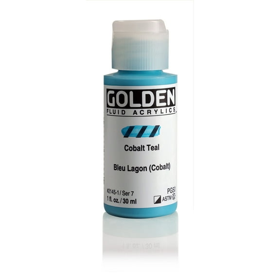 Golden Fluid Acrylics, 1 oz. Bottles, Cobalt Teal
