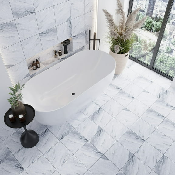 Regalia 12x12 Blue Gray Porcelain Veining Wall and Floor Tile (13.56 sq ft/case) - 14 Pack