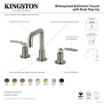 thumbnail image 4 of Kingston Brass KS142KLBB Whitaker Widespread Bathroom Faucet with Push Pop-Up Drain, Brushed Brass, 4 of 5