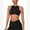 Black, variant on IDOPIP Womens High Neck Sports Bra Removable Pads Cut Out Back Sleeveless Medium-impact for Workout Gym Yoga Pilates Athletic S Black