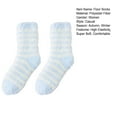 thumbnail image 7 of dianhelloya 1 Pair Floor Socks Striped Fuzzy Stretchy Soft Mid-calf Cold Resistant Comfortable Winter Thermal Women Indoor Home Slipper Sleeping Socks for Daily Wear Light Pink, 7 of 7