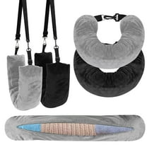 2-Pack Stuffable Travel Neck Pillow, Velvet Travel Pillow for Extra Luggage, Stuffable Pillow with Adjustable Neck Size, Travel Essentials,Packable Airplane Travel Pillow, No Filler