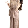 thumbnail image 2 of Pijama de verano con almohadilla para el pecho, estilo retro, con estampado floral pequeño, para mujer, ropa de casa, 2 of 6