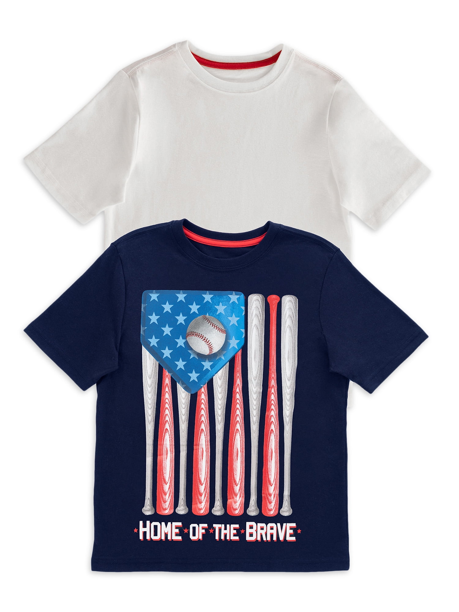 WAY TO CELEBRATE! Way to Celebrate Boys' Graphic Patriotic Short Sleeve TShirt, 2 Pack, Sizes