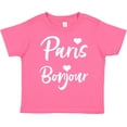 thumbnail image 3 of Inktastic Paris Bonjour with Hearts in White Text Boys or Girls Toddler T-Shirt, 3 of 5