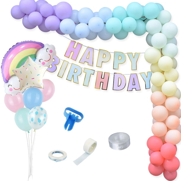 Kit con forma de arco de globos para fiesta de cumpleaños, con 85 unidades de macarons
