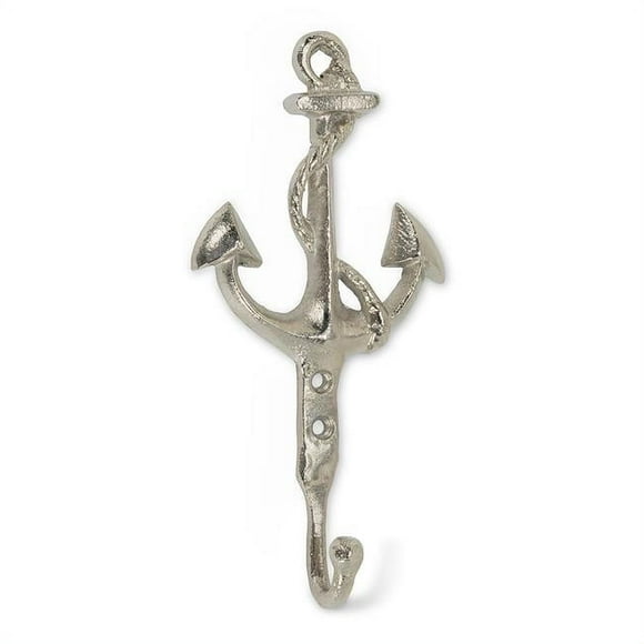 Abbott Collection AB-92-MARINE-223 8 in. Anchor Single Wall Hook, Nickel plated