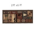 thumbnail image 4 of CHAKME 2'x6' Western Cowboy Area Rug Rustic Southwestern Cabin Lodge Decor Machine Washable Non-Slip Low Pile Floor Mat Vintage Cactus Bull Skull Saloon Design Carpet for Living Room Bedroom, 4 of 5