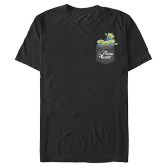Men's Toy Story Pizza Planet Alien Slogan Graphic Tee Black Small