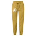 thumbnail image 3 of Women's Cargo Pants Minimalist Spring Summer Solid Color With Printed Pockets Drawstring Home Pants Women Pants Yellow L, 3 of 3