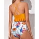 thumbnail image 4 of Trajes de baño de dos piezas para mujer Bikini de talle alto con volantes y volantes Cuello en V Traje de baño con control de barriga Amarillo floral (L Sailing Electrónica, 4 of 5