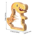thumbnail image 5 of Wooden Dinosaur Piggy Bank, Cute Wood Dino Money Bank, Creative Saving Coin Jar, Personalized Present for Child Birthday & Decor, 5 of 12