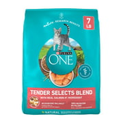 Purina One Tender Selects Blend Dry Cat Food Salmon, 7 lb Bag