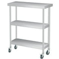 thumbnail image 1 of Chariot Utilitaire en Acier Inoxydable pour Meubles de Patio - 14x24x34 Po à 3 Niveaux avec Roues Verrouillables - Table de Préparation Robuste - Résistant à la Rouille pour Cuisine, Restaurant (1 Pce), 1 of 6