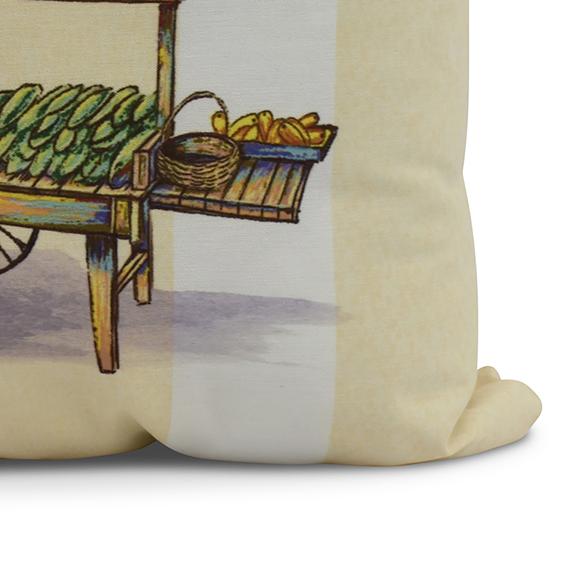 Simply Daisy, 20 x 20 inch,Veggie Cart Decorative Pillow,Yellow