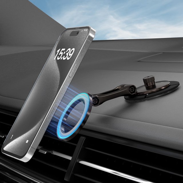 Soporte para teléfono de coche Smolink Tesla, totalmente metálico, color gris magnético