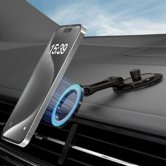 Soporte para teléfono de coche Smolink Tesla, totalmente metálico, color gris magnético
