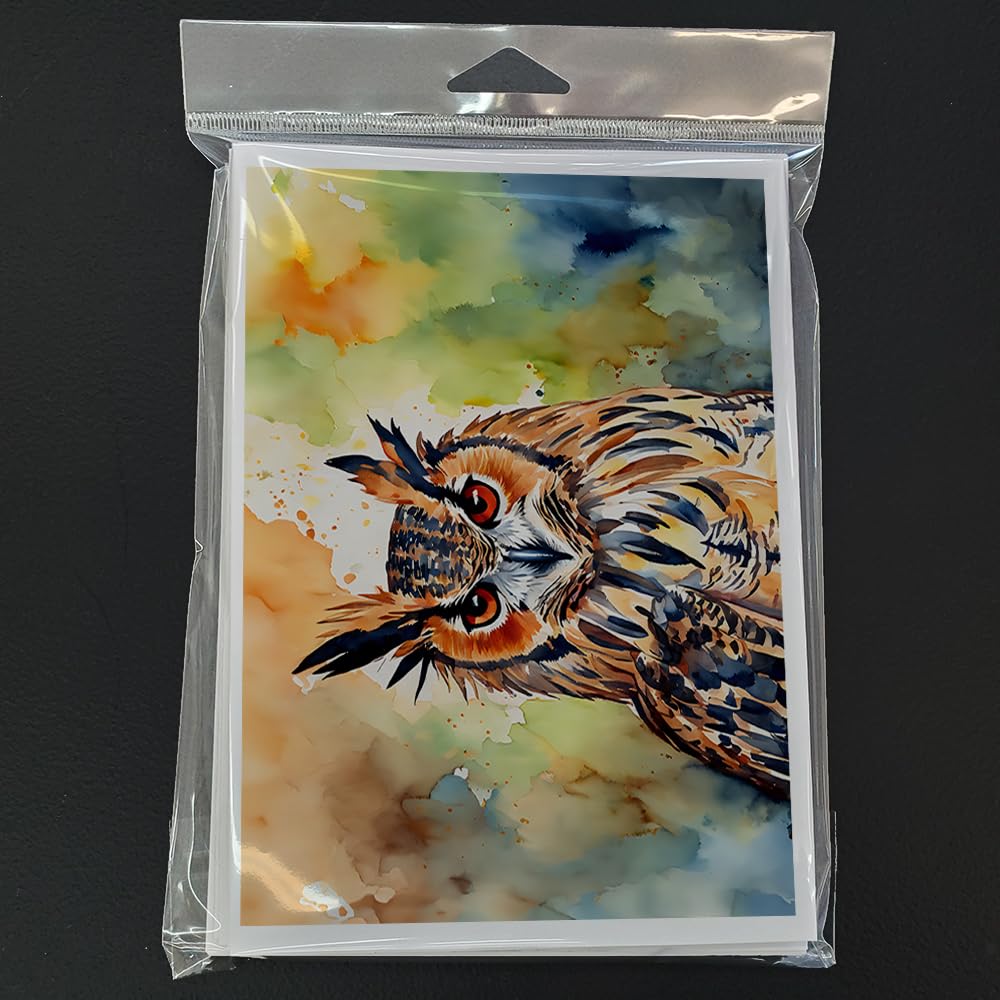 Eurasian Eagle Owl Greeting Cards Pack of 8 7 in x 5 in