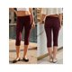 thumbnail image 2 of Pantalones capri de mujer de tiro bajo con cintura plegable, color liso, corte ajustado y estilo cropped., 2 of 9
