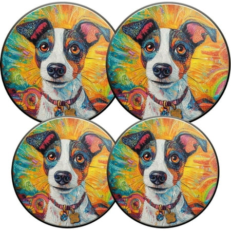 

Gas Stove Burner Cover Electric Stove Top Protector Easy to Clean Colorful Dog Portrait with Radiant Background Patterns