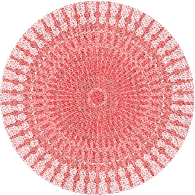 Ahgly Company Machine Washable Indoor Round Transitional Deep Rose Pink Area Rugs, 6' Round