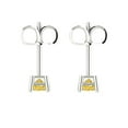 thumbnail image 4 of 0.5 Ct Princess Cut Studs Yellow Natural Citrine 18K White Solid Solid Gold Everyday Dainty Earrings Push Back, 4 of 7