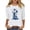 White, variant on Staron Women's 3/4 Sleeve Western Print Casual T-Shirt Round Neck Loose Fit Bohemian Top Blouse, Black L