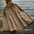 thumbnail image 2 of Pompotops Blouse à Manches Longues en Satin à Rayures Col en V pour Femmes en Liquidation, 2 of 7
