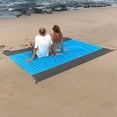 thumbnail image 1 of Manta de playa, manta de picnic con respaldo impermeable para exteriores, manta de picnic ligera y compacta para exteriores, esterilla de playa de nailon de 210x200 cm resistente al agua y a la arena ZefeiWu 8390605253003, 1 of 1
