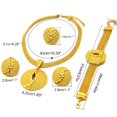 thumbnail image 4 of 24K Gold Plated Dubai Necklace Earrings Ring Bracelet Set Indian Bridal Jewelry, 4 of 12