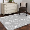 thumbnail image 1 of Grey Wildflowers Area Rug 3x5 FT, Non Slip Entryway Bedside Carpet, Farmhouse Floral Botanical Leaves Washable Soft Floor Carpet Indoor Mat Non-Shedding Throw Rug for Dorm Kitchen Home Office, 1 of 4
