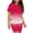 Hot Pink, variant on Babysbule Summer Womens Tops Short Sleeve Two-Piece Women Fashion Tees O-Neck Top + Shorts Short Sleeve Set T-Shirt