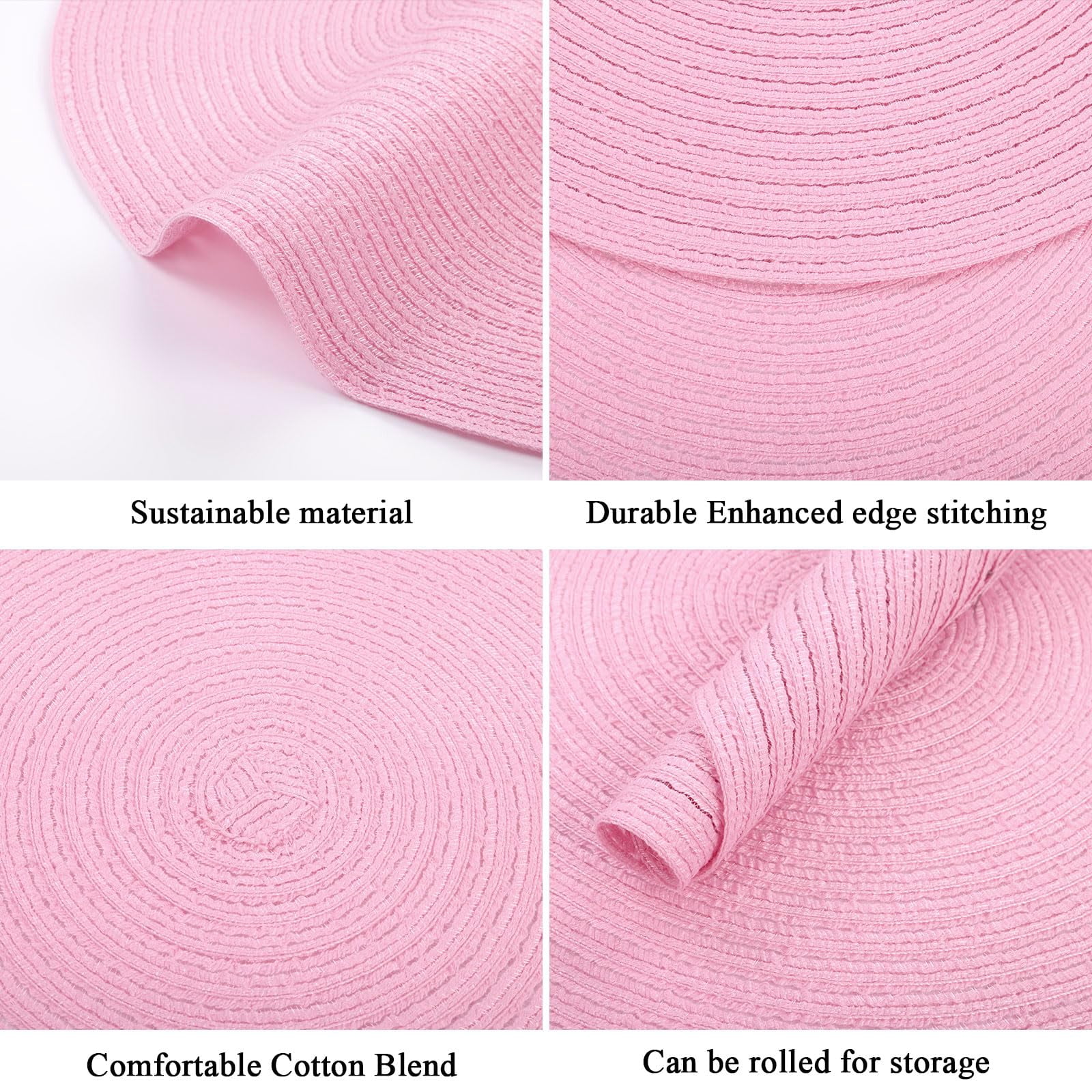 Round Placemats Set of 6 Woven Braided 15 inch Circle Placemat for Dining Tables Kitchen Table Mats Washable