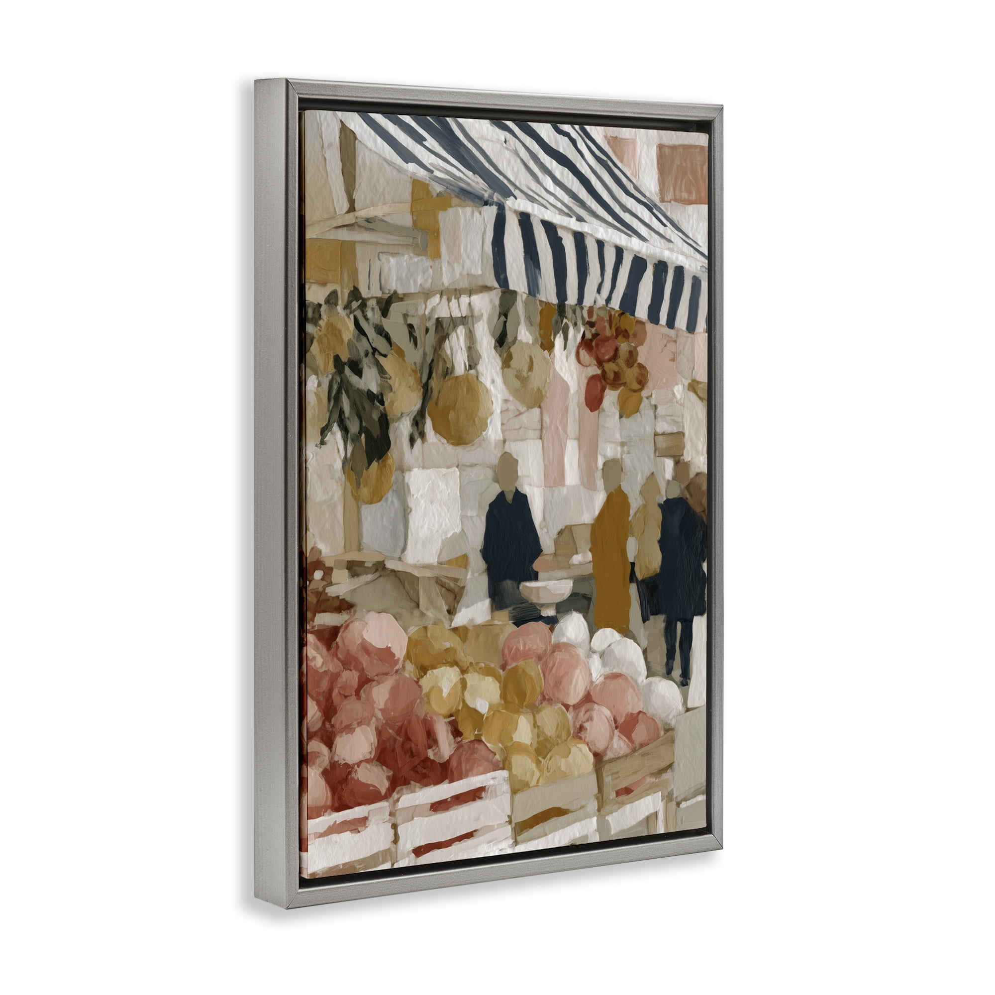 Stupell Industries Market Stall with Fresh Citrus Gray Framed Floater Canvas Wall Art, design by Chromatic Storm Studio