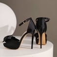 thumbnail image 2 of YOWMNS Women's Stiletto Heeled Sandals - Stylish Peep Toes, Low Platform - Perfect for Women, 2 of 5