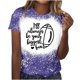 thumbnail image 1 of Camisas de Mujer Casual Impreso Cuello Redondo Manga Corta Superior, Blusa de Moda para Uso Diario Y de Fiesta, 1 of 4